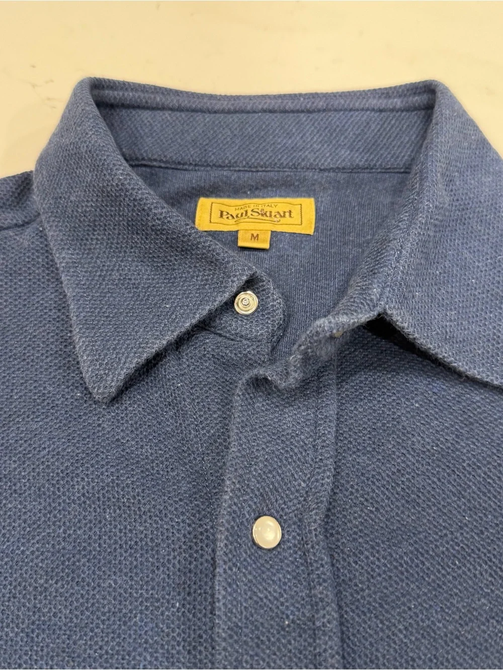 Paul Stuart Navy Long-Sleeve Knit Western Shirt - Medium